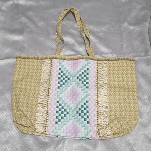 Estee Lauder Shoulder tan straw-look Tote Beach Bags